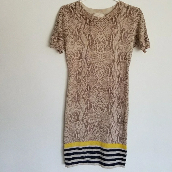 Loft Ann Taylor Wool Tan Sweater Dress  XS - Picture 1 of 8